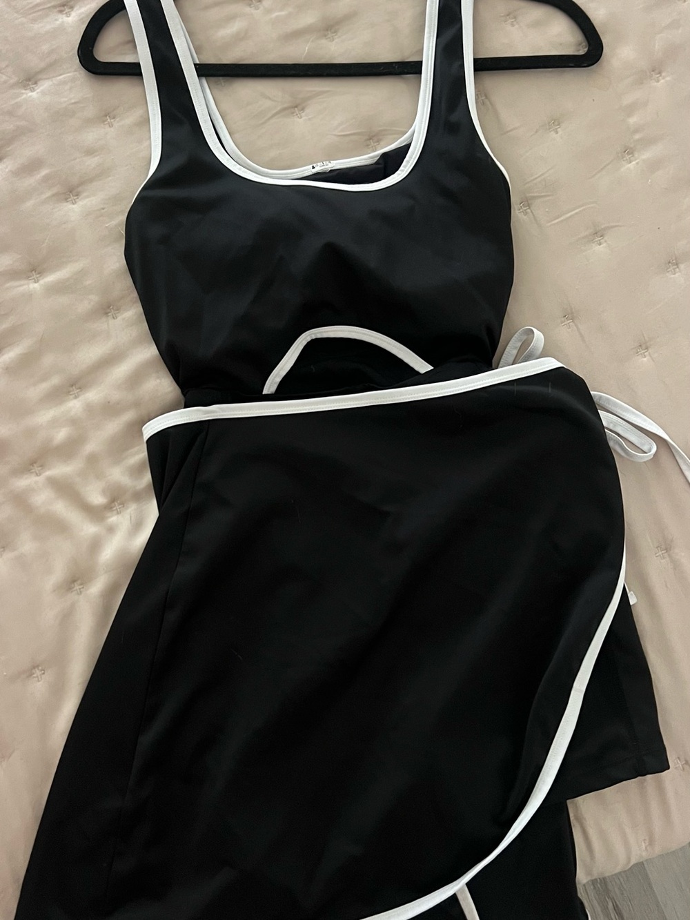 Beach Riot Black tennis Dress with White Contrast Trim
